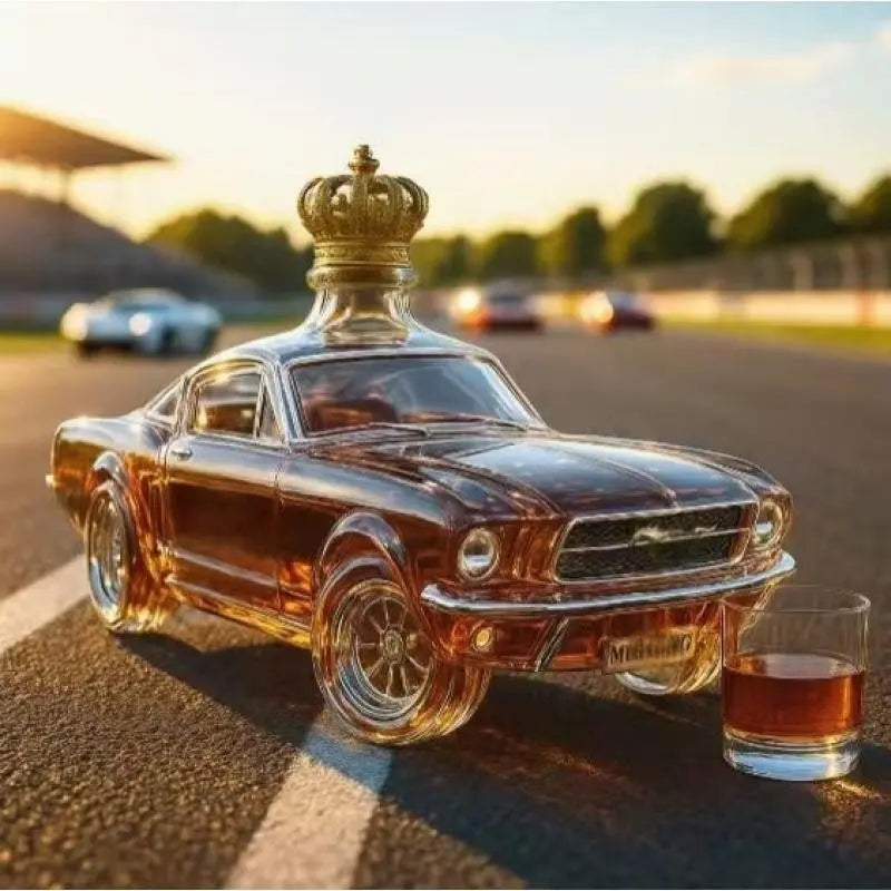 Creative Ford Mustang Whiskey Decanter, Glass Bottle in Car Shape, Perfect Gift for Men, Unique Whiskey Bottle Design