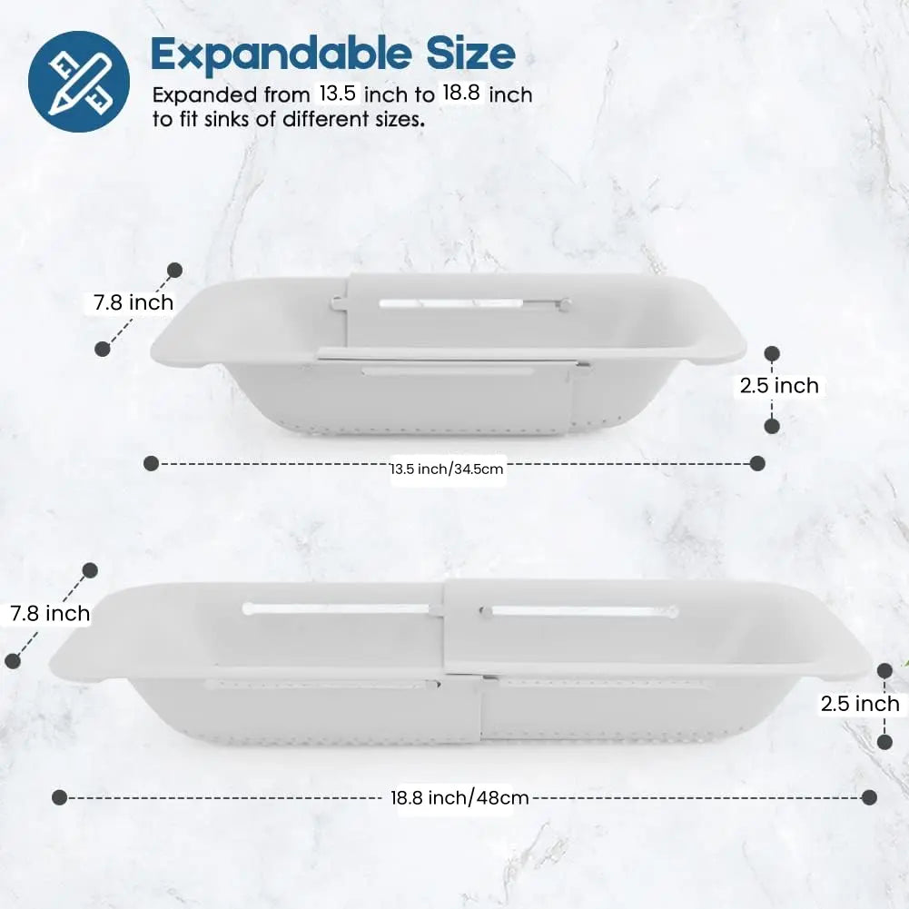 Collapsible Sink Colander Basket – Expandable Fruit & Vegetable Washing Strainer