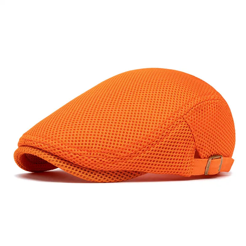 Men's Breathable Mesh Summer Flat Cap / Newsboy Hat (Adjustable)