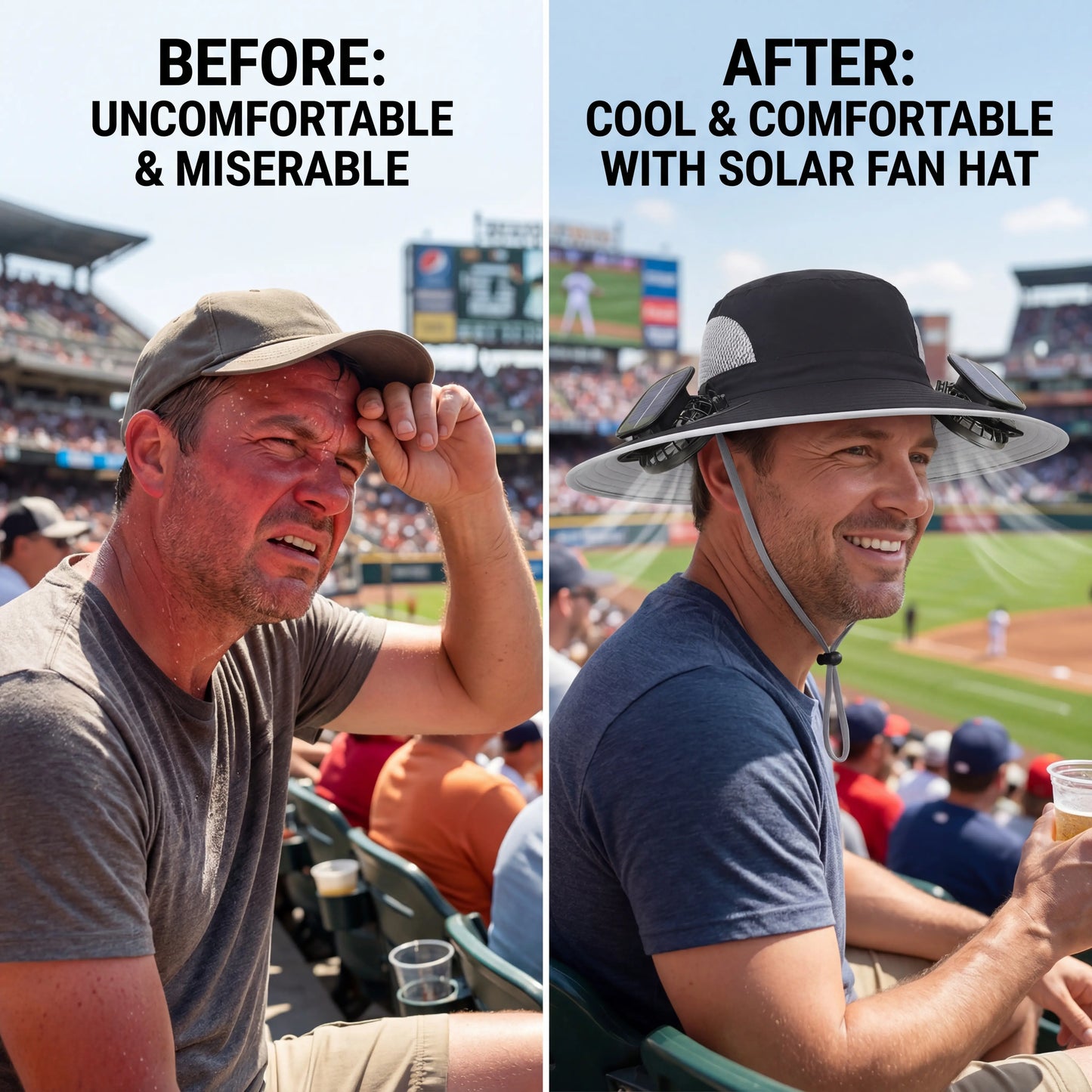 Solar-Powered Cooling Fan Sun Hat – Rechargeable Dual-Power Outdoor Hat