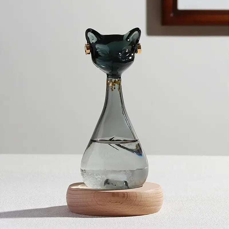 Cat-Shaped Storm Glass Weather Predictor for Home & Office Decor