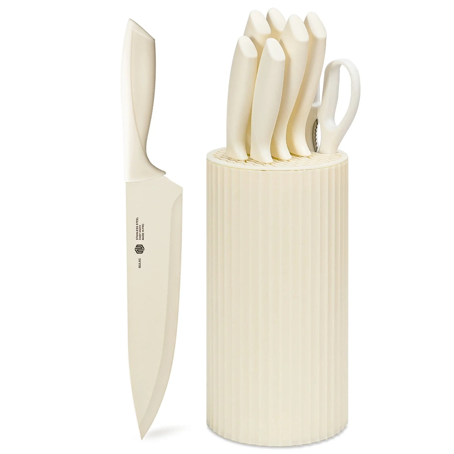 8-Piece Kitchen Knife Set – Stainless Steel Knives with Knife Block