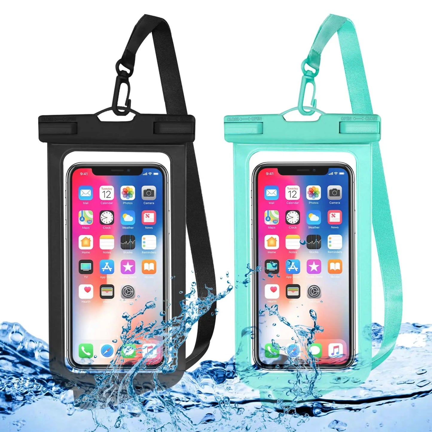 Waterproof Phone Pouch with Lanyard, Clear Case for iPhone 15/14/13 & Galaxy S22/S23, Fits up to 7", for Beach Swimming Diving Boating
