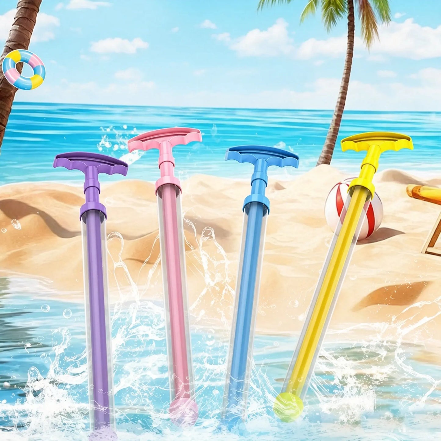 Pink Water Gun, Telescopic Water Gun, Summer Outdoor Pool and Beach Water Fight Party Toy