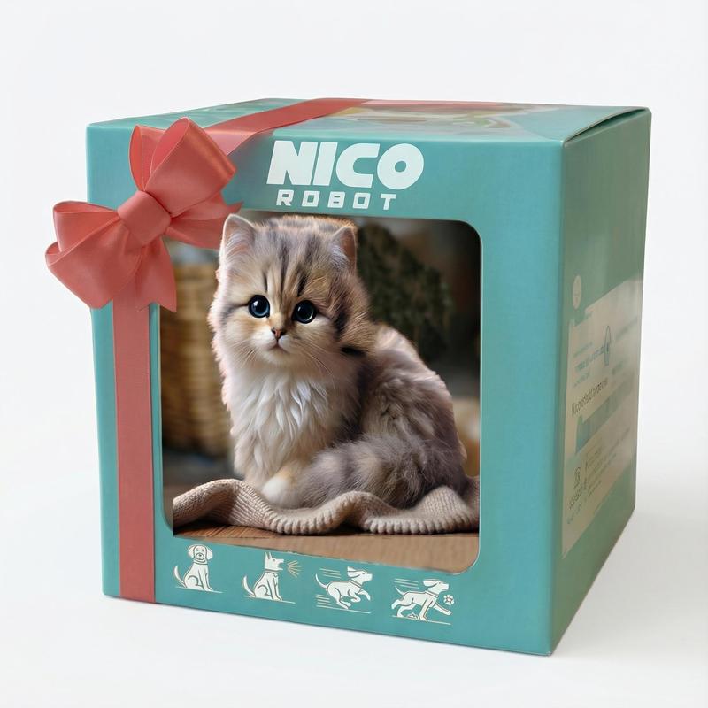 Interactive Robot Kitten, Realistic PlushHoliday HaulRobotic Cat Toy That Walks, Wags Tail & MakesSounds, Cute Pet Toy Gift for Kids & Adults