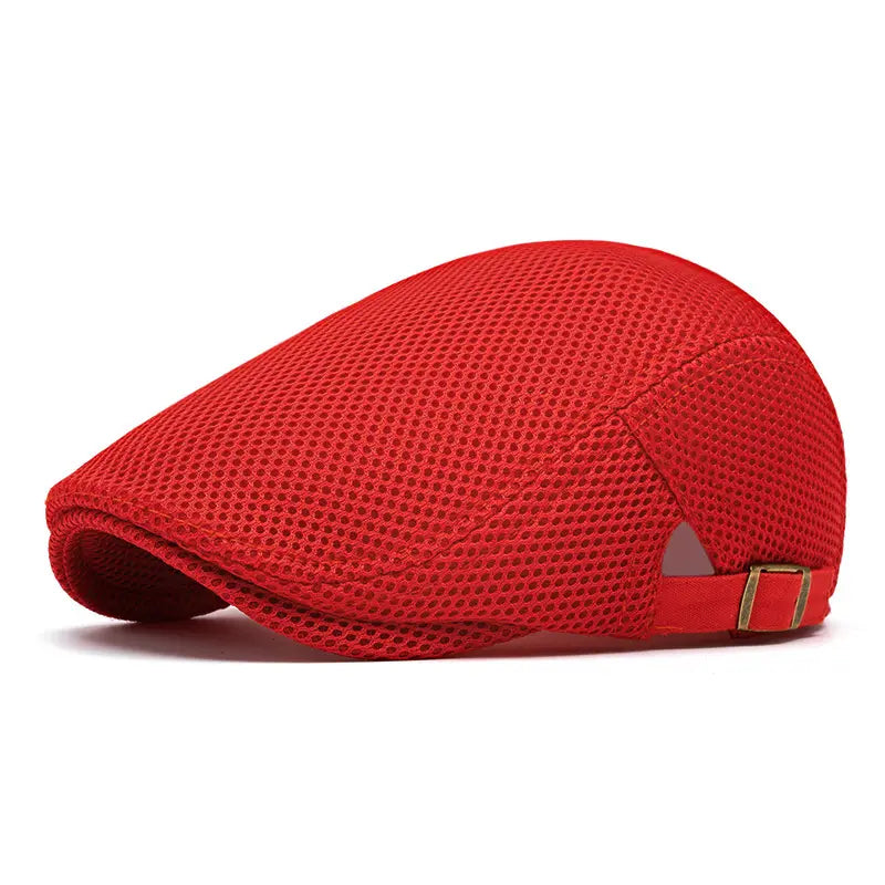 Men's Breathable Mesh Summer Flat Cap / Newsboy Hat (Adjustable)