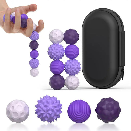 Silicone Fidget Ball Set – Elastic Texture Quiet Stress Relief Toy in Assorted Colors