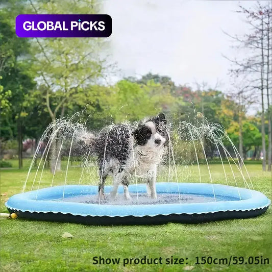 Outdoor Non-Slip Dog Water Sprinkler Pad – Portable Pet Splash Mat for Bathing & Play