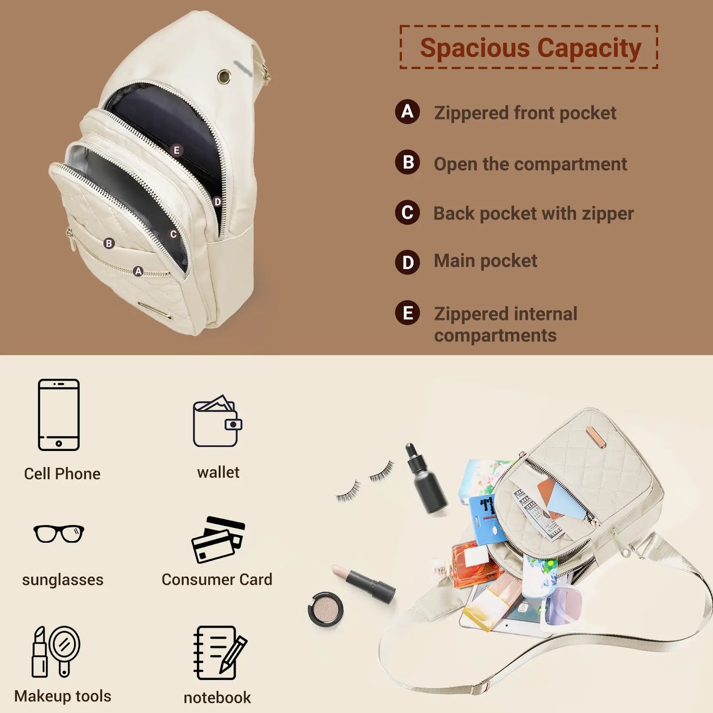 Small Backpack Crossbody Bags for Women Chest Bag Cross Body Bag Fanny Pack for Outdoors Hiking Traveling,Crossbody Small Backpack for Women Men,Mother's Day Gifts