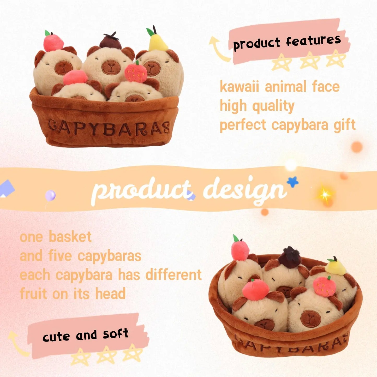 A Basket Of Happiness: 6-Piece Emotional Support Animal Mini Plush Set