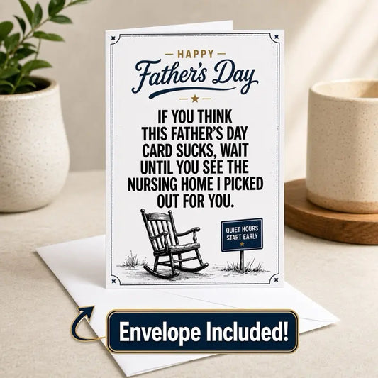 'Funny Dad' Gag Father's Day Greeting Card - Humorous Blank Card with Envelope