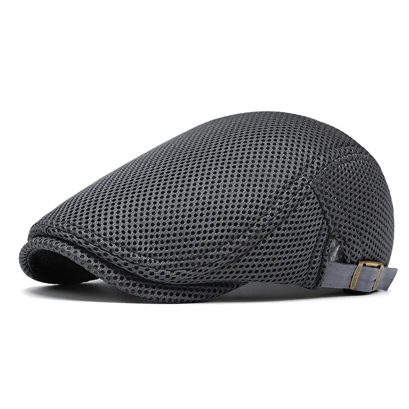 Men's Breathable Mesh Summer Flat Cap / Newsboy Hat (Adjustable)