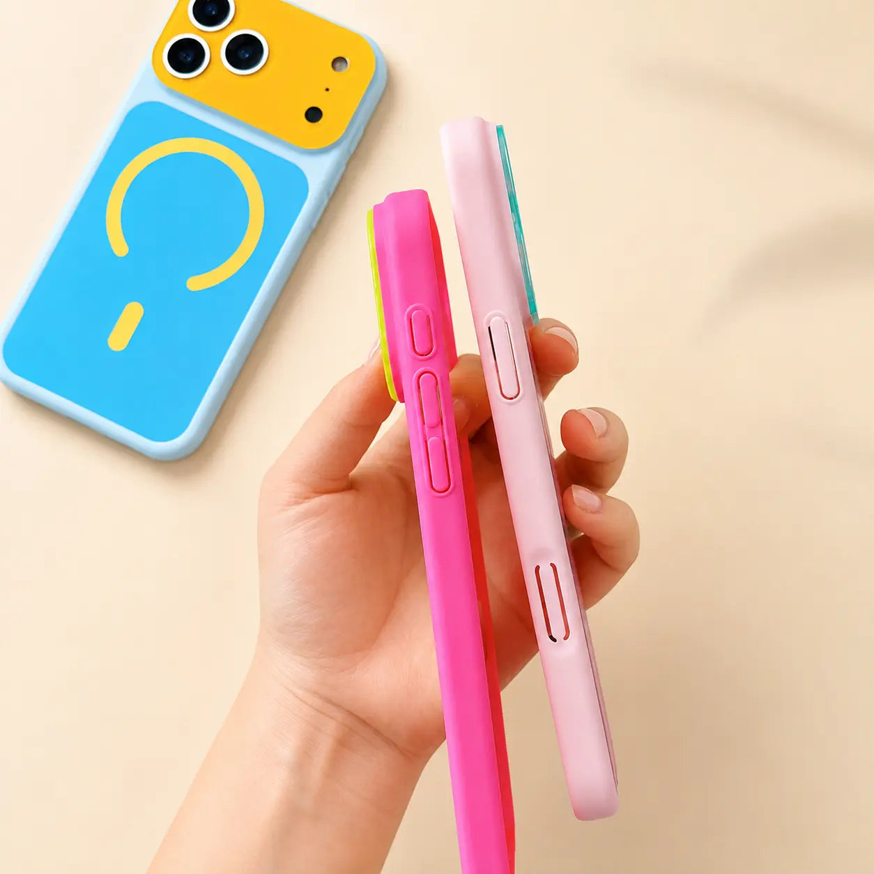 Dopamine Color Block MagSafe Case – Ultra-Slim Matte Hard PC Cover for iPhone 17 Pro Max