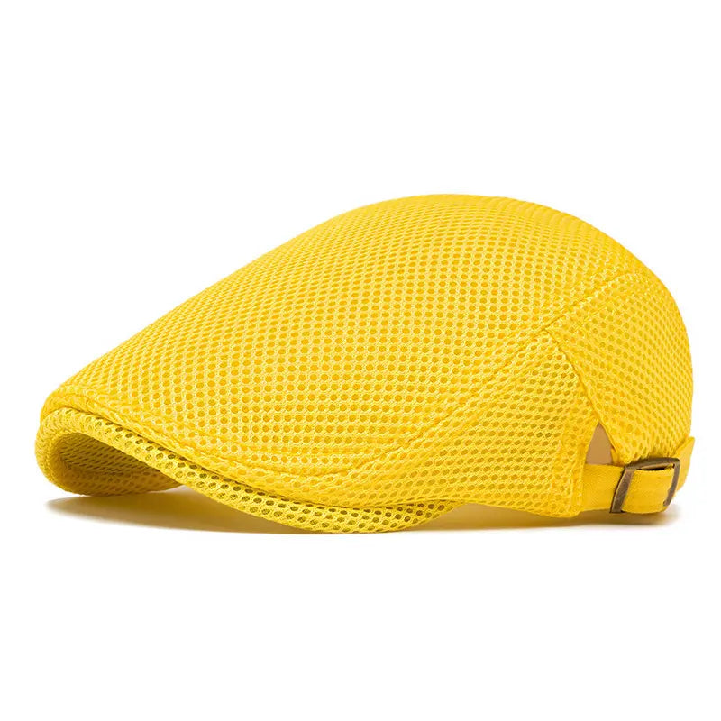 Men's Breathable Mesh Summer Flat Cap / Newsboy Hat (Adjustable)