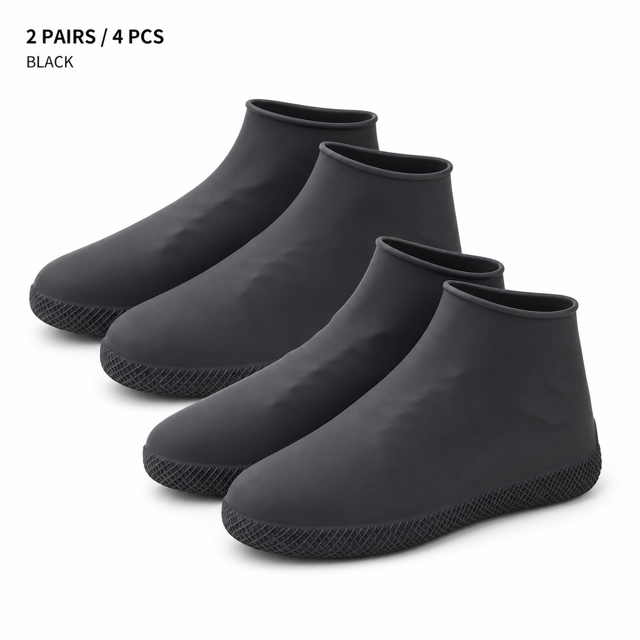 2-Pack Waterproof Anti-Slip Stretchy Shoe Covers (Thickened & Wear-Resistant for Rainy Days)