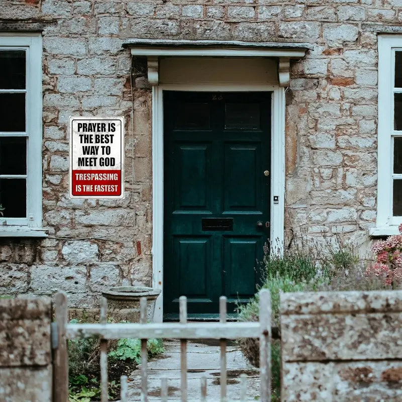 Funny "No Trespassing" Metal Sign | Durable Private Property Warning