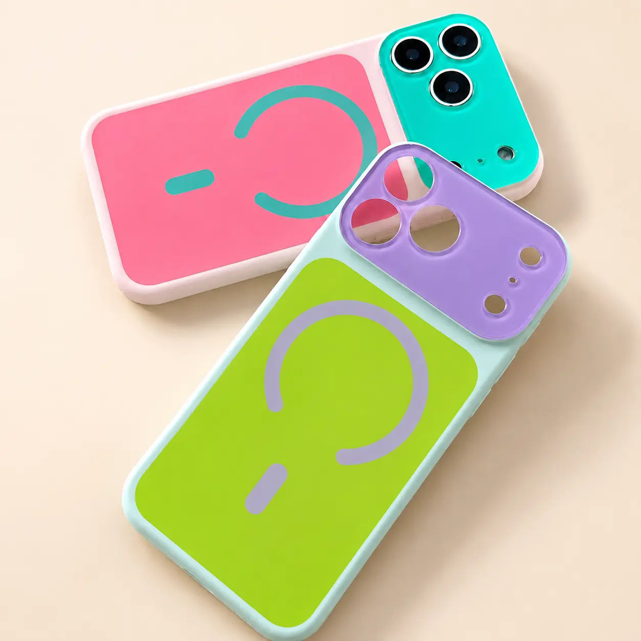 Dopamine Color Block MagSafe Case – Ultra-Slim Matte Hard PC Cover for iPhone 17 Pro Max