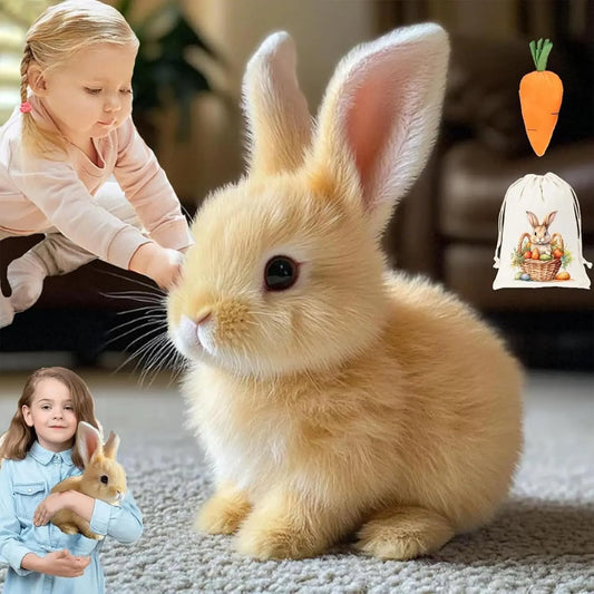 Realistic Hopping Rabbit Plush | Interactive Walking Bunny with Sound & Wiggle Ears