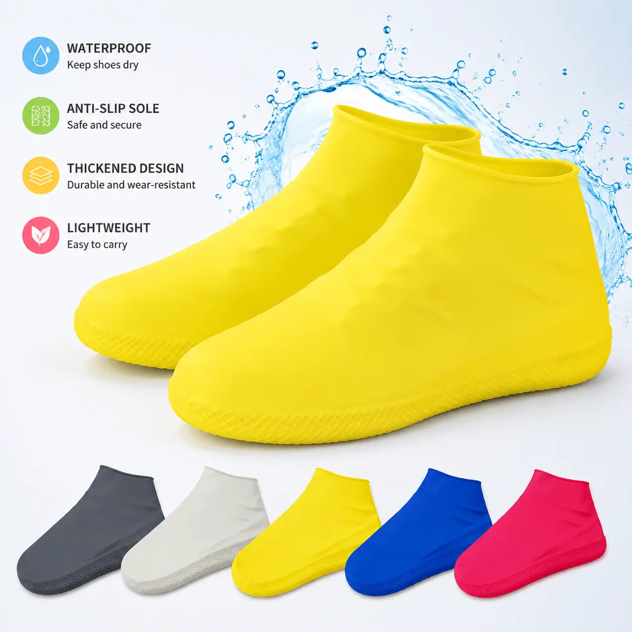 1 Count, Waterproof Anti-slip Thickened Wear-resistant Stretchy Shoe Covers for Outdoor Rainy Day Walking and Daily Travel