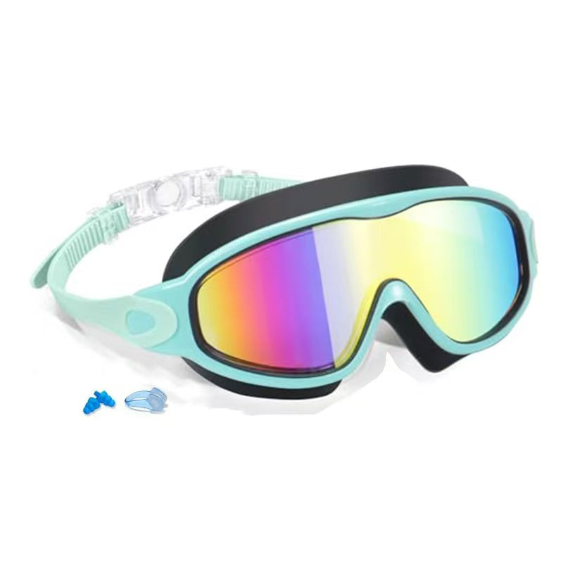 Kids Swim Goggles for Boys Girls, UV Protection Anti-Fog Waterproof Swimming Glasses with Nose Clips & Earplugs