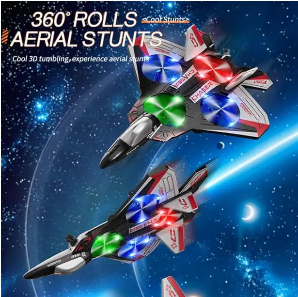 Remote Control Fighter Jet Toy with Stunt Flying Modes for Kids