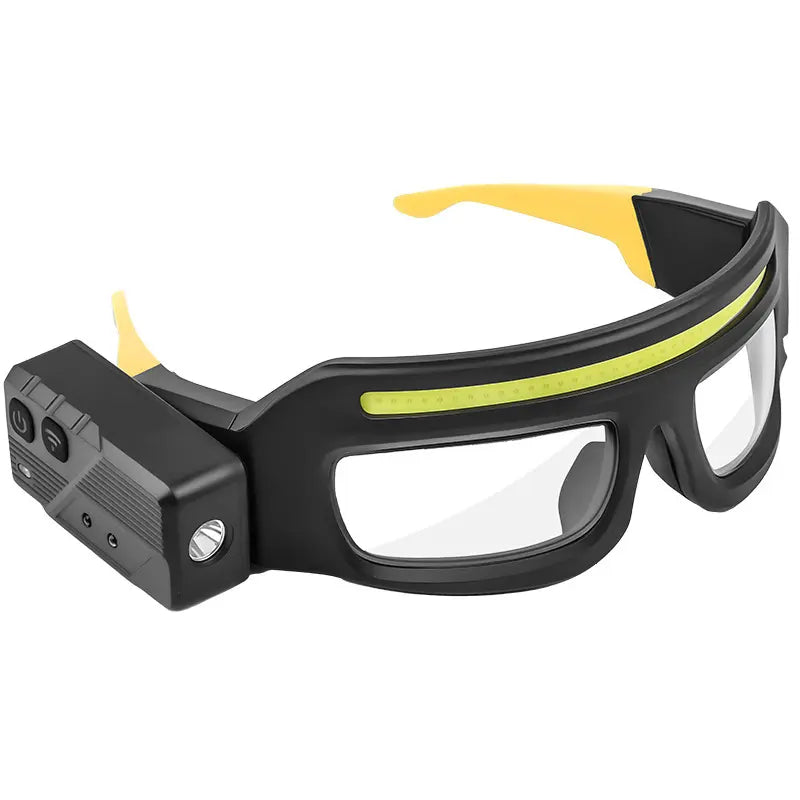 Rechargeable LED Safety Glasses with Motion Sensor, USB-C Headlamp for Work, Camping & Repair