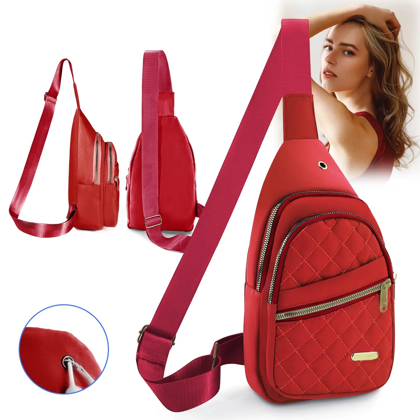 Small Backpack Crossbody Bags for Women Chest Bag Cross Body Bag Fanny Pack for Outdoors Hiking Traveling,Crossbody Small Backpack for Women Men,Mother's Day Gifts