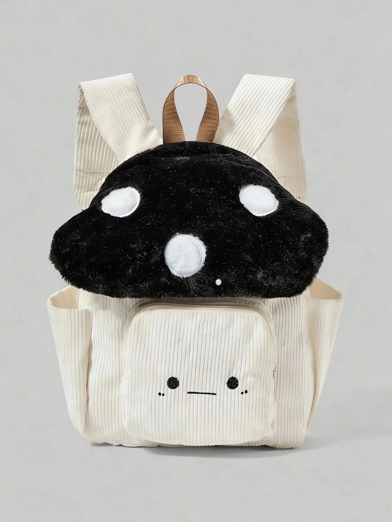 Kawaii Mushroom Backpack – Cute 3D Plush Mushroom Design Mini Backpack for Kids, Daily Travel & School
