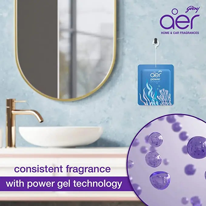 Godrej Aer Power Pocket Hanging Air Freshener, Assorted 5-Pack (Lemon, Rose, Fresh, Berry, Lavender)