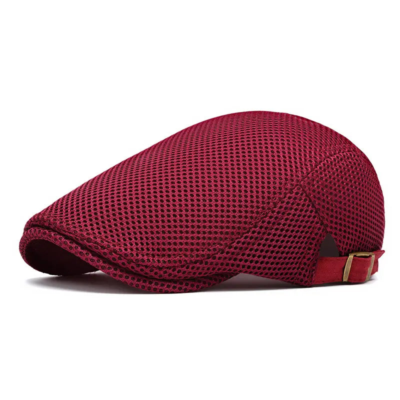 Men's Breathable Mesh Summer Flat Cap / Newsboy Hat (Adjustable)