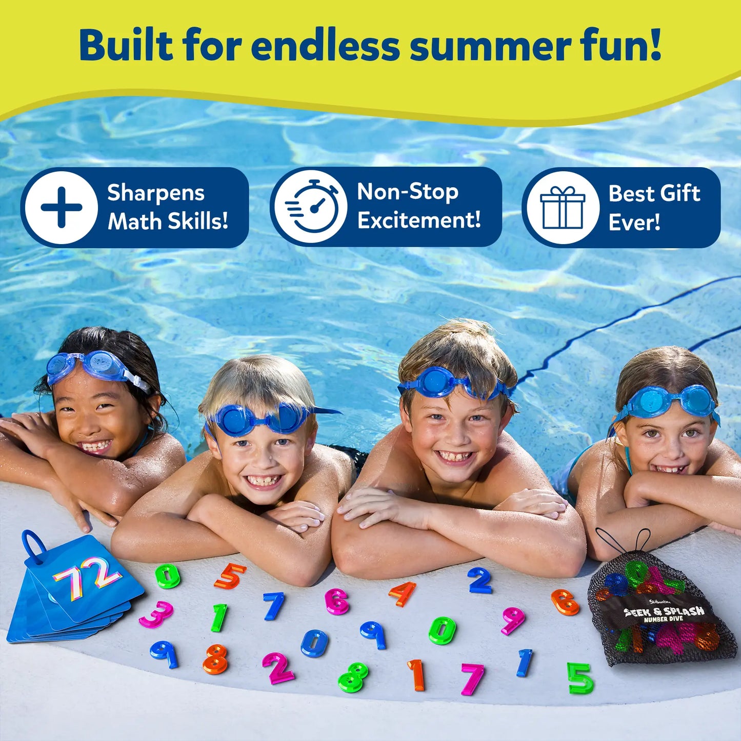 Underwater Seek & Splash Diving Pool Game - Skillmatics Search & Find Learning Pool Toy
