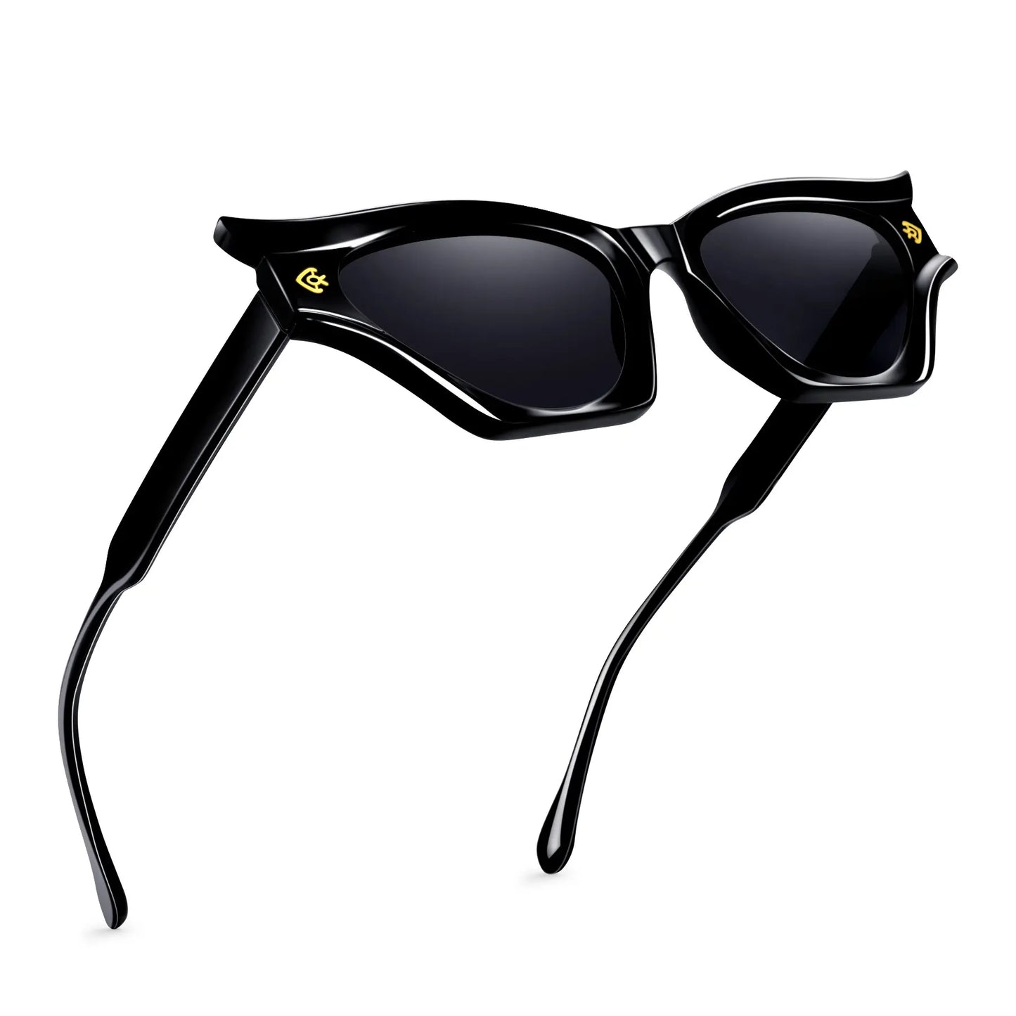 Retro Bat-Wing Cat Eye Sunglasses – Black Statement Shades for Women