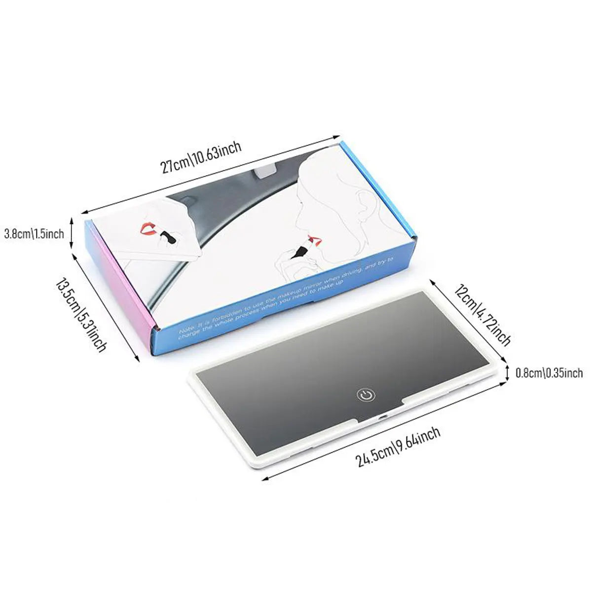LED Car Sun Visor Mirror Led Light, Touch-Control Dimmable Rechargeable Car Interior Mirror, Auto Accessory