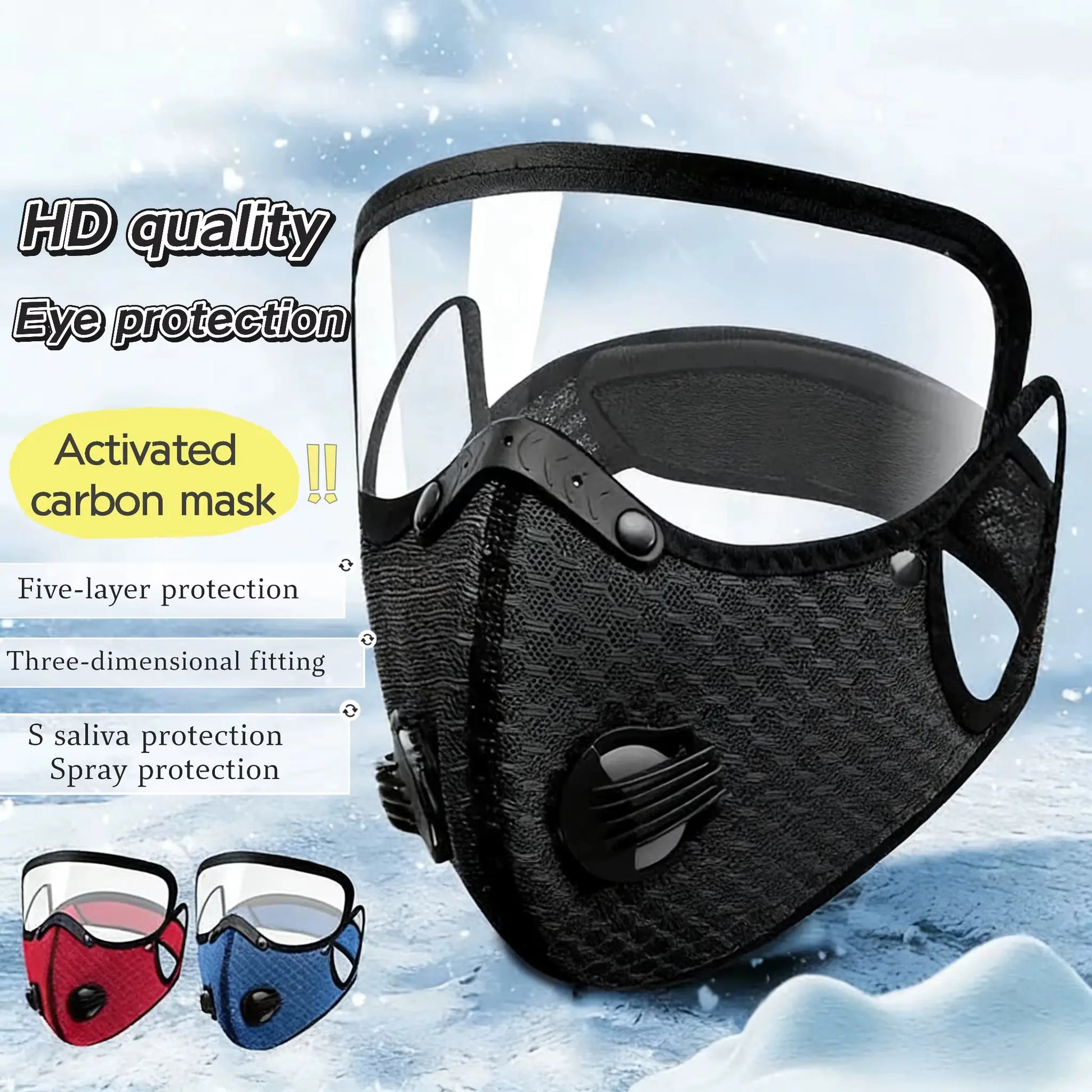 Carbon Filter Dust Mask Breathable | Reusable Detachable Adjustable | For Running Workout Motorcycle Gardening