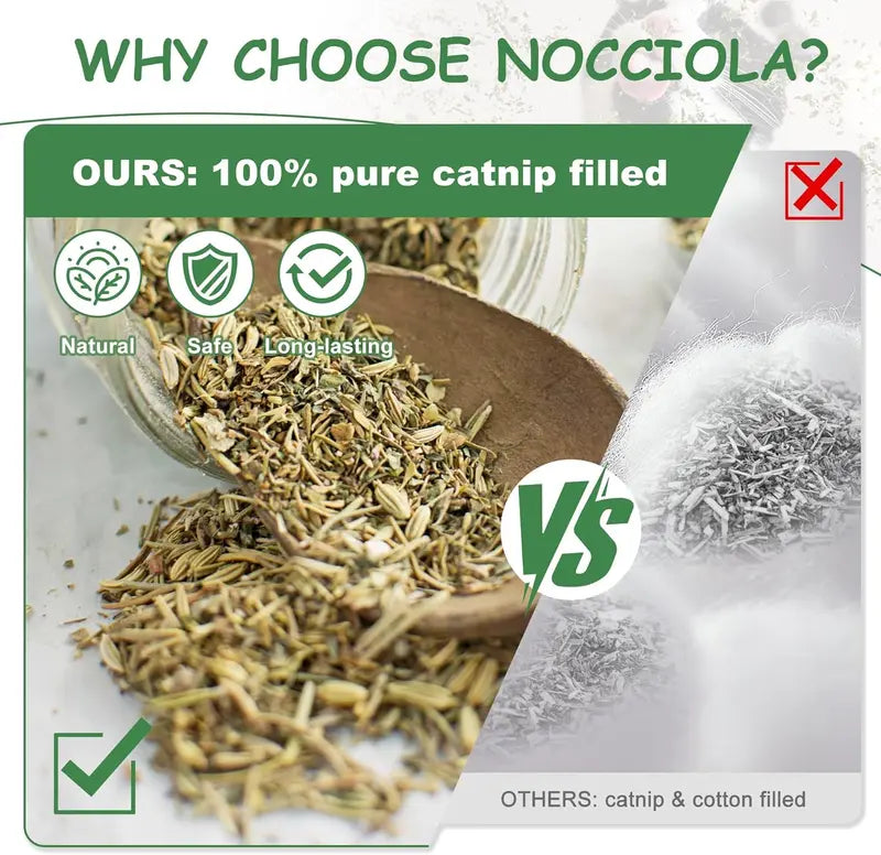 Nocciola Purr-Re-Roll Set: 100% Natural Catnip Filled Kicker Toys
