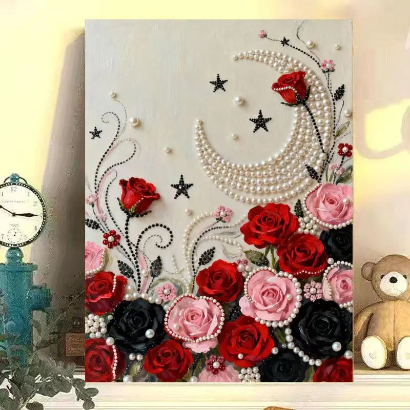 Fireworks Romantic Castle 5D Diamond Painting Kit – DIY Acrylic Round Bead Art Set