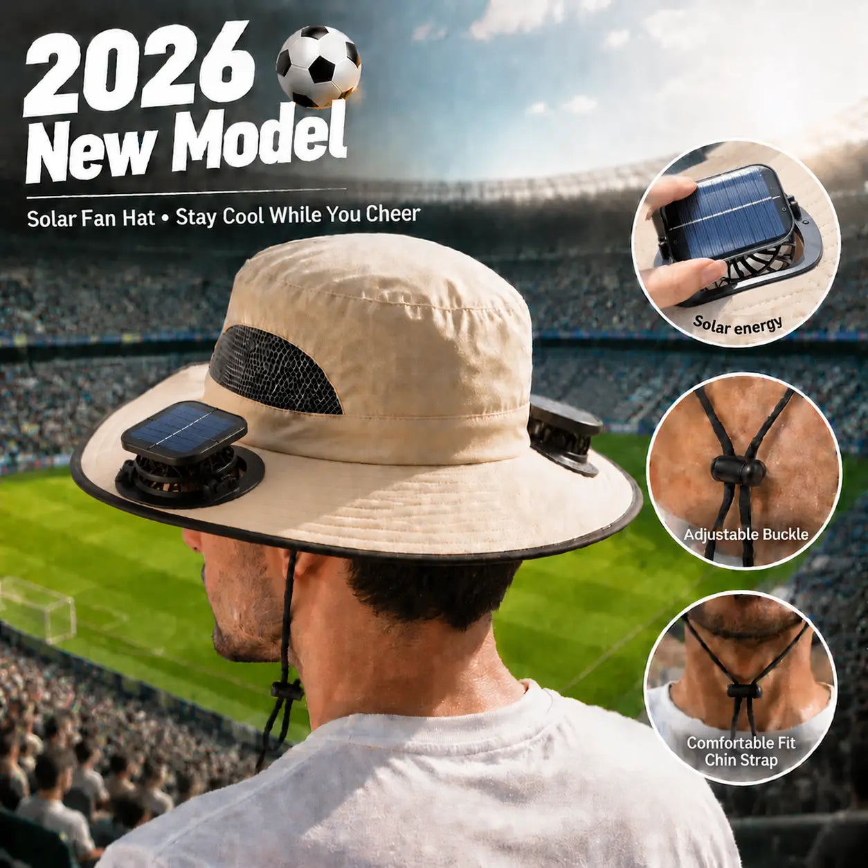 Solar-Powered Cooling Fan Sun Hat – Rechargeable Dual-Power Outdoor Hat