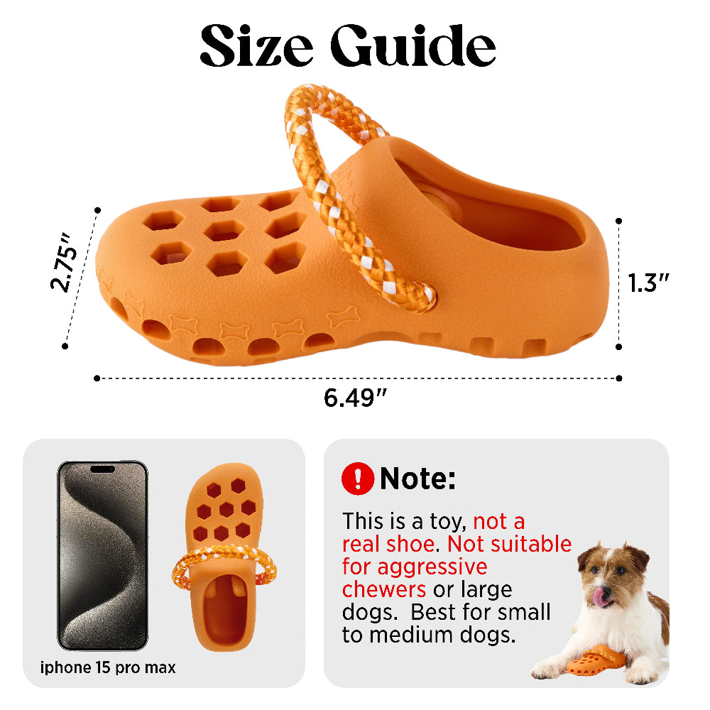 Clog-Shaped Dog Treat Dispensing Toy – Interactive Rubber Chew Toy for Puppies & Small Dogs
