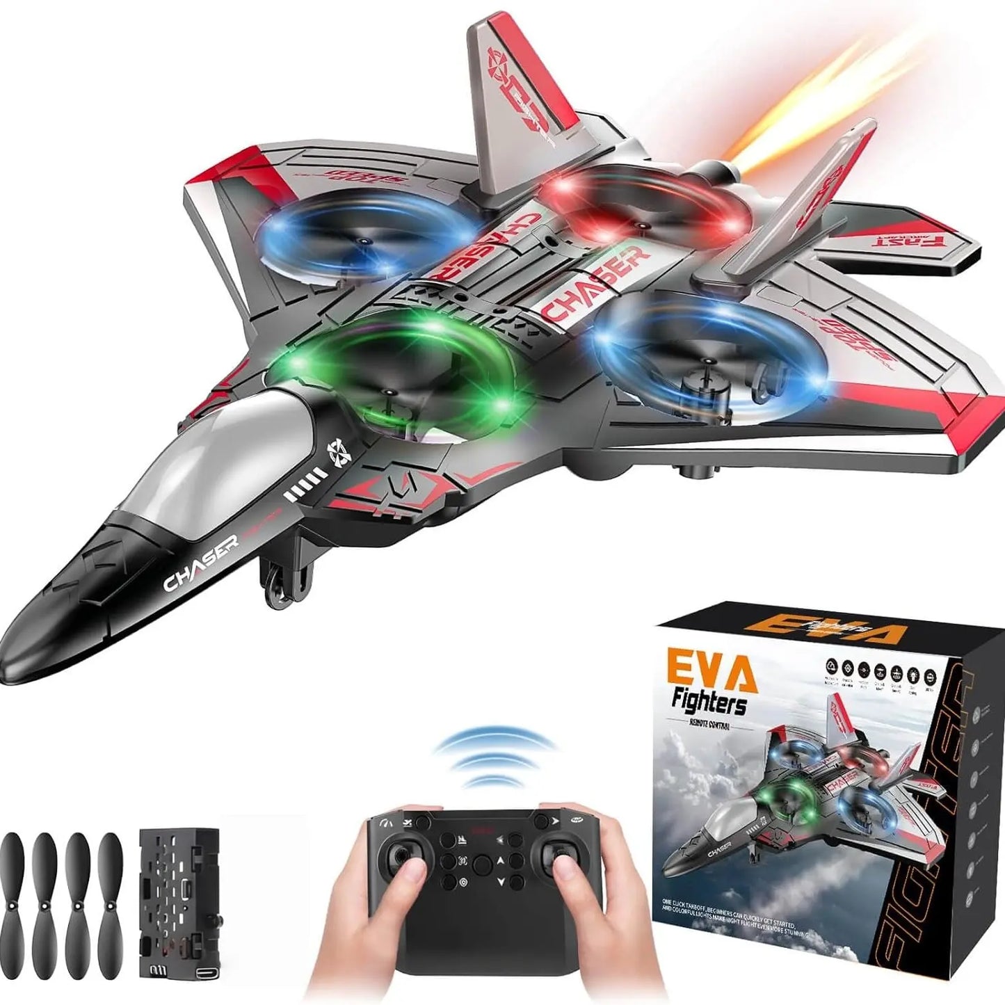 Remote Control Fighter Jet Toy with Stunt Flying Modes for Kids