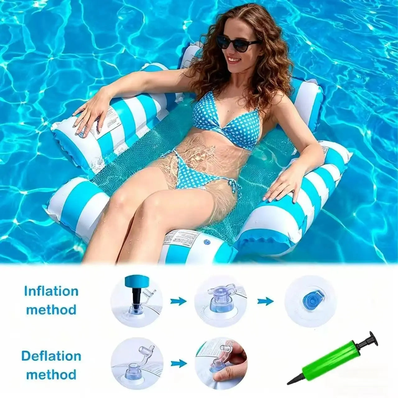 4-in-1 Inflatable Pool Float Chair for Adults
