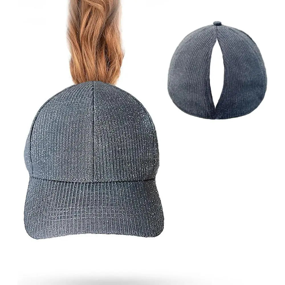 Magnetic Ponytail Baseball Cap – Adjustable Cotton Hat for Women