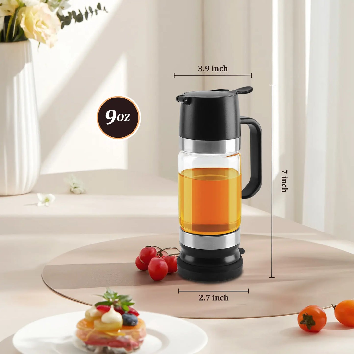 No-Drip Glass Honey Dispenser with Trigger Handle