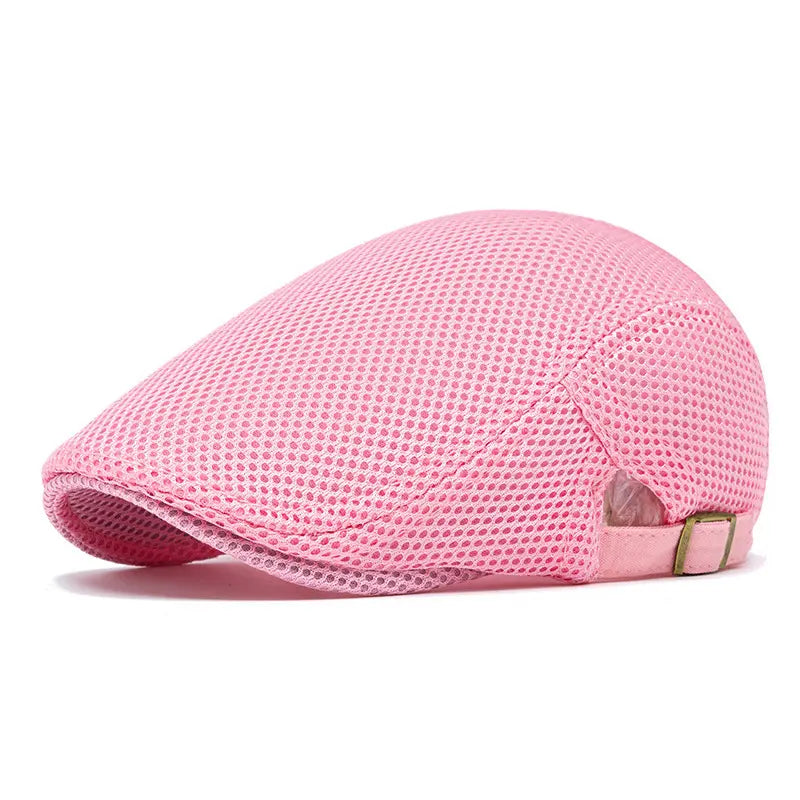 Men's Breathable Mesh Summer Flat Cap / Newsboy Hat (Adjustable)