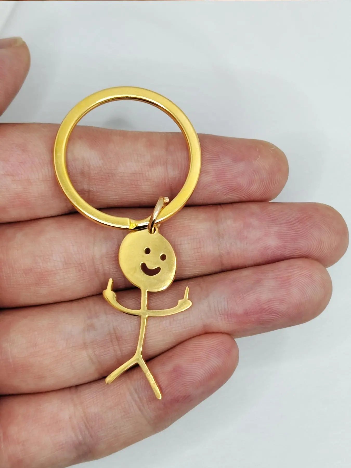 Cartoon Figure Shaped Keychain for Men & Women, Stainless Steel Keychain, Metal Key Chain, Cute Key Ring