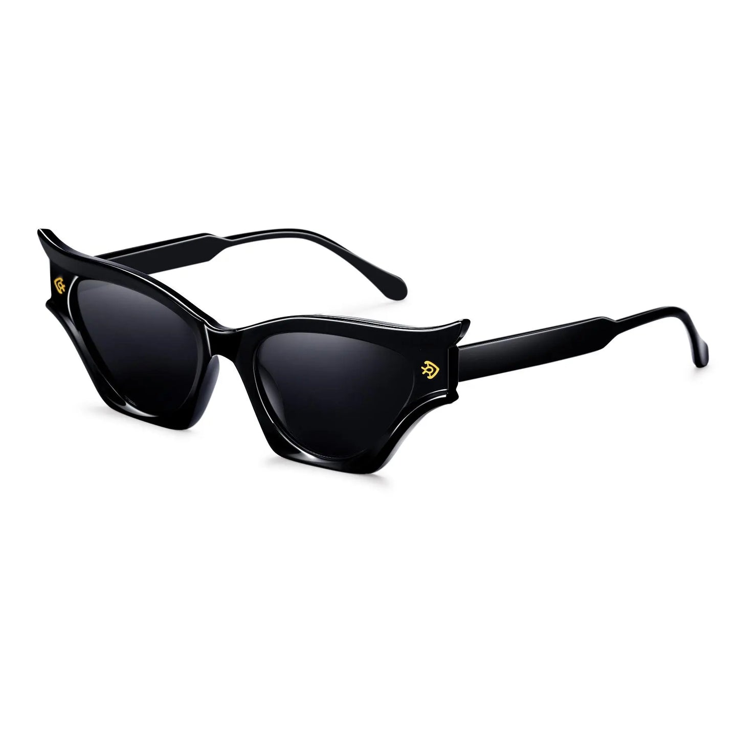 Retro Bat-Wing Cat Eye Sunglasses – Black Statement Shades for Women