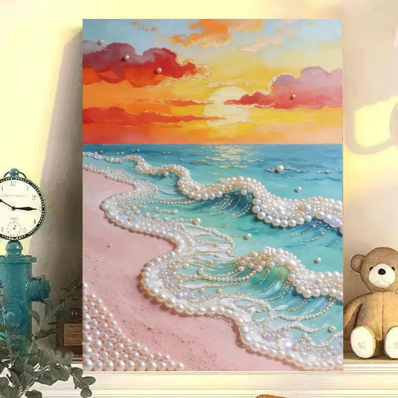 Fireworks Romantic Castle 5D Diamond Painting Kit – DIY Acrylic Round Bead Art Set