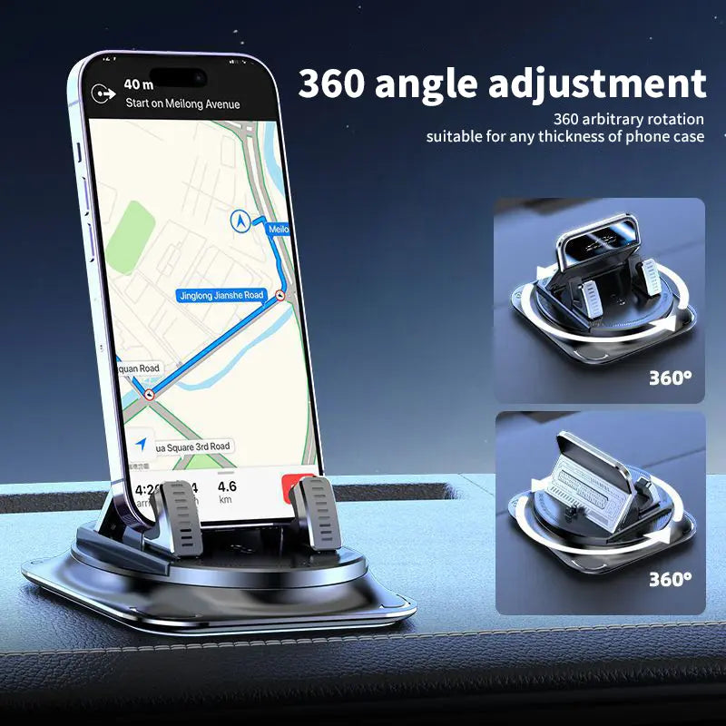 【FathersDayGift】Universal Car Phone Holder with Suction Cup, 360° Rotation Dashboard Mount for iPhone & Android