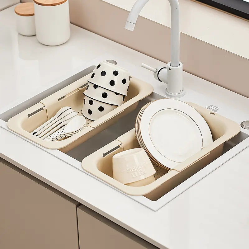 Collapsible Sink Colander Basket – Expandable Fruit & Vegetable Washing Strainer